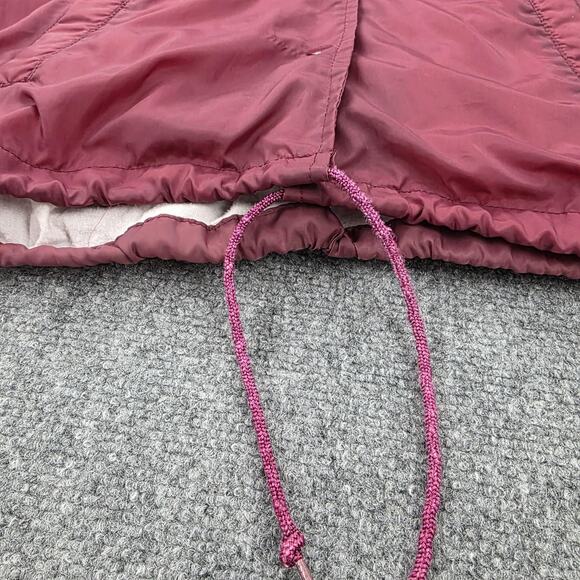 Vintage Sears Jacket Mens Small Maroon Nylon Coaches Lined Snap Front 90s Street - Picture 11 of 16